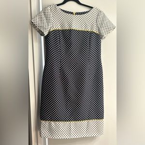 Short sleeve Navy blue and white polka dot vintage “Jones New York” dress
